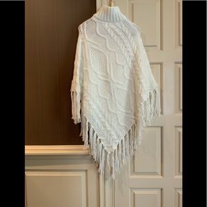 SALE24HOURS was$25  SweaterPoncho Cable Soft White